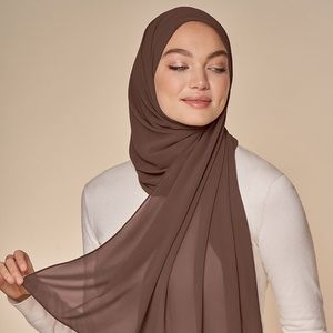 Dark Brown Chiffon Hijab